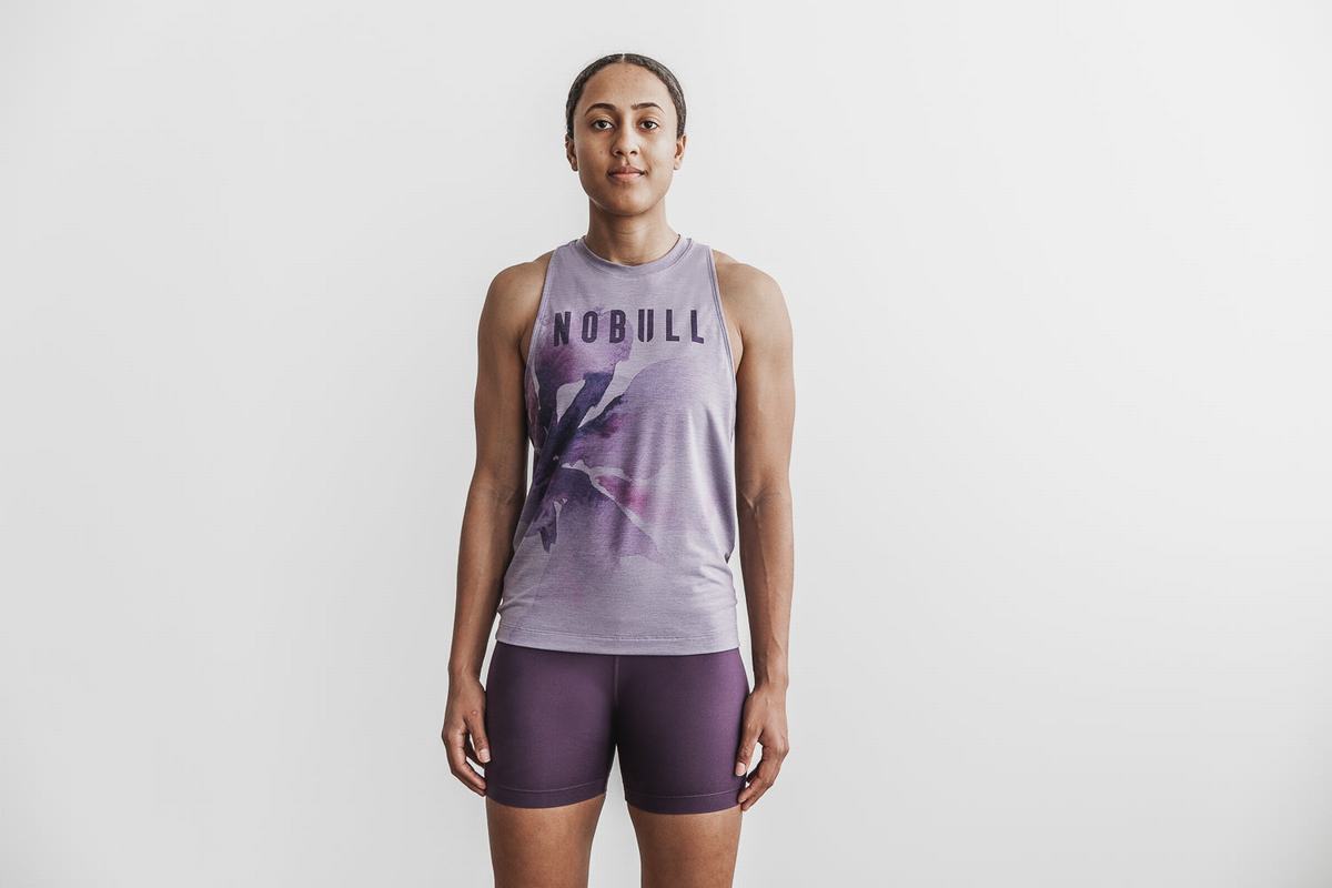 Nobull High-Neck Women\'s Tank Tops Lavender | Australia (ZI5482)